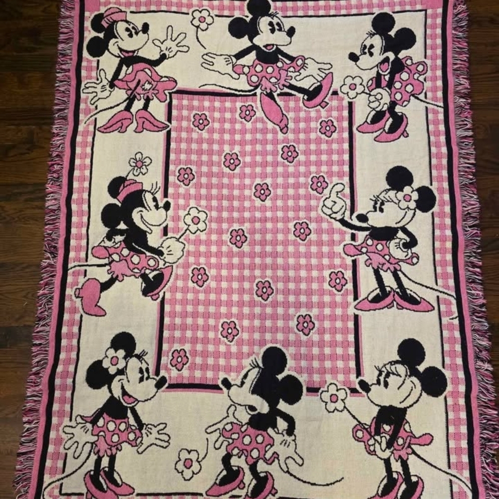 Disney Retro Minnie Mouse Throw Beacon Blanket Vintage 90s